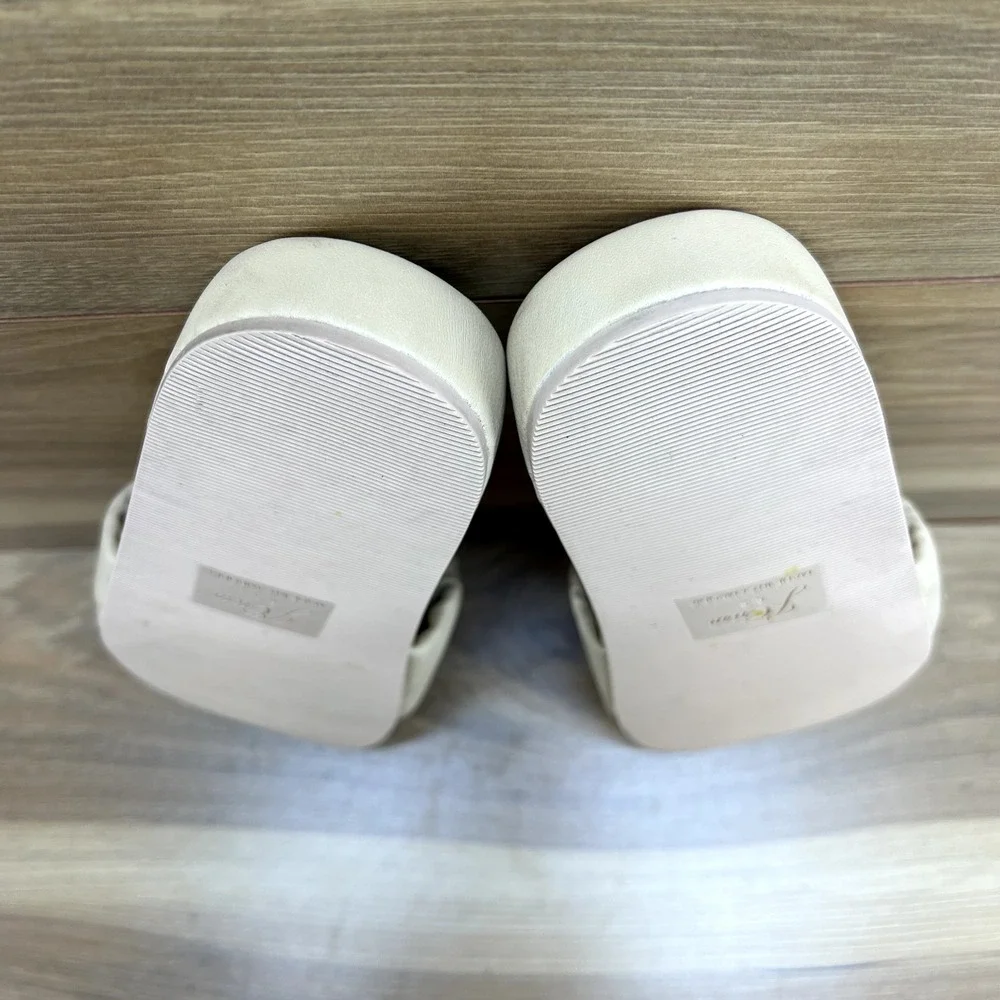 J Crew Slide Sandals‎ 6.5 Tan Pleated Ruched Soft Leather Flats